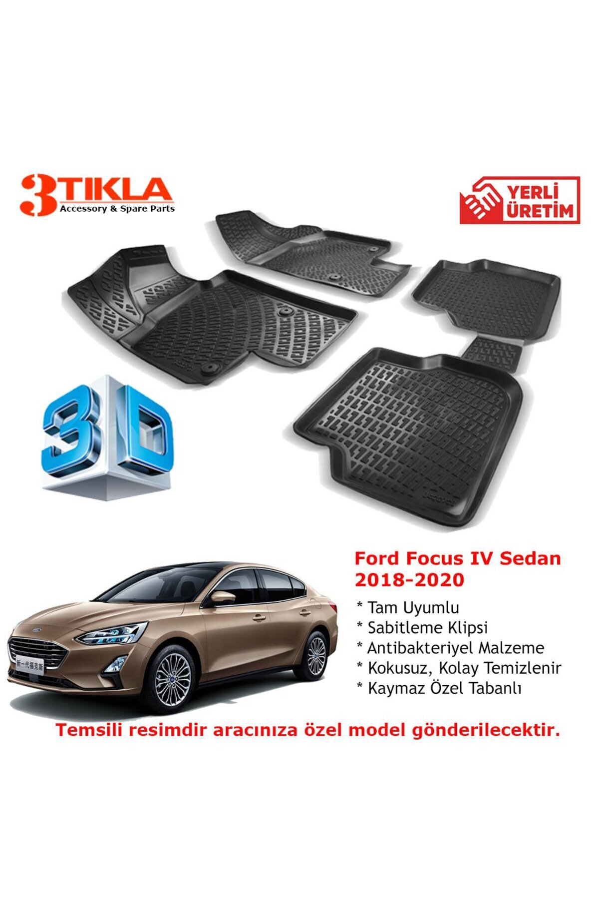 Focus IV Sedan 2018-2020 Premium 3D Havuzlu Paspas Seti Focus IV Sedan 2018-2020 Premium 3D Havuzlu Paspas Seti