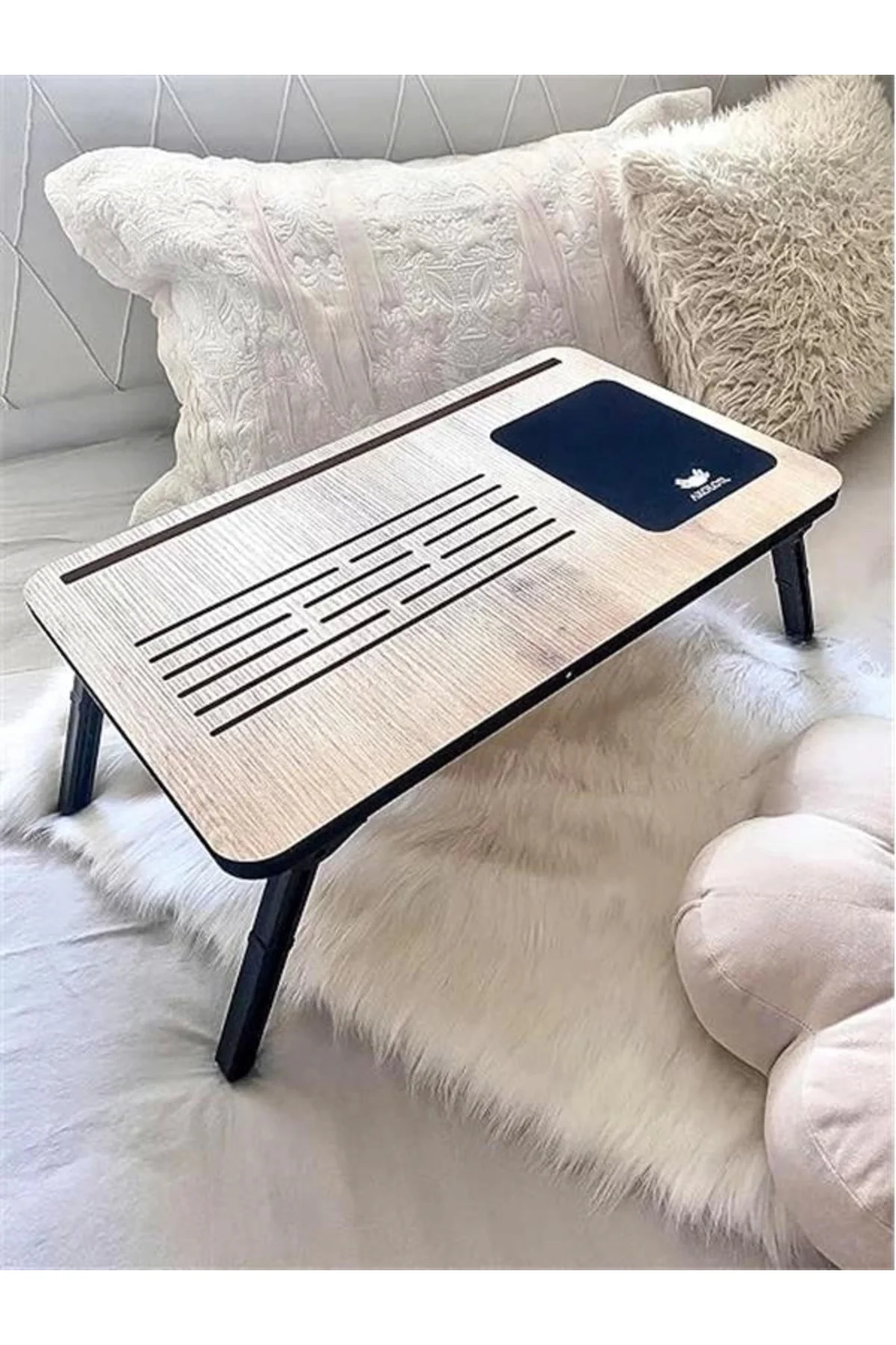 Foldaway Telefon ve Tablet Bölmeli Katlanır Ayaklı Laptop Sehpası