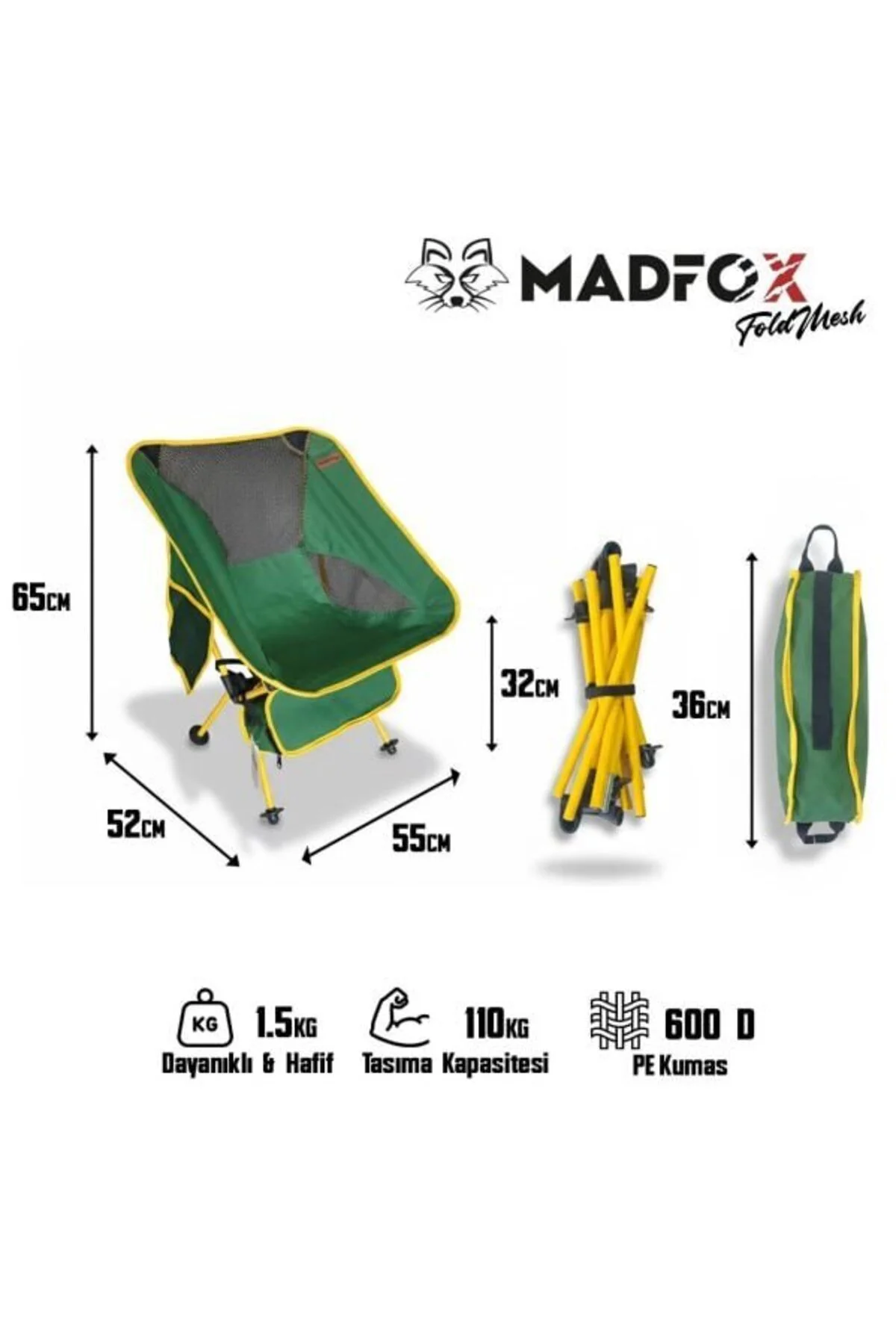 FoldMesh Mini Kompakt Katlanır Sandalye