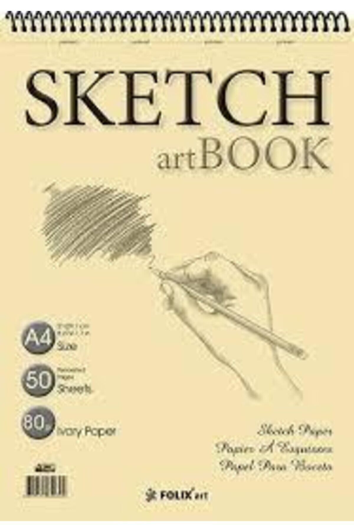 Sketch Book Folıx Art Sketchbook İvory Spiralli A4 Çizim Ve Eskiz Defter 50 Y