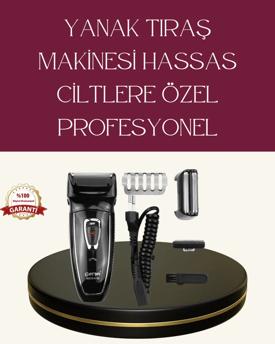 Folyo Başlıklı Kablosuz Tıraş Makinesi - Kuru Tıraş, Çift Başlık, Seyahat Dostu