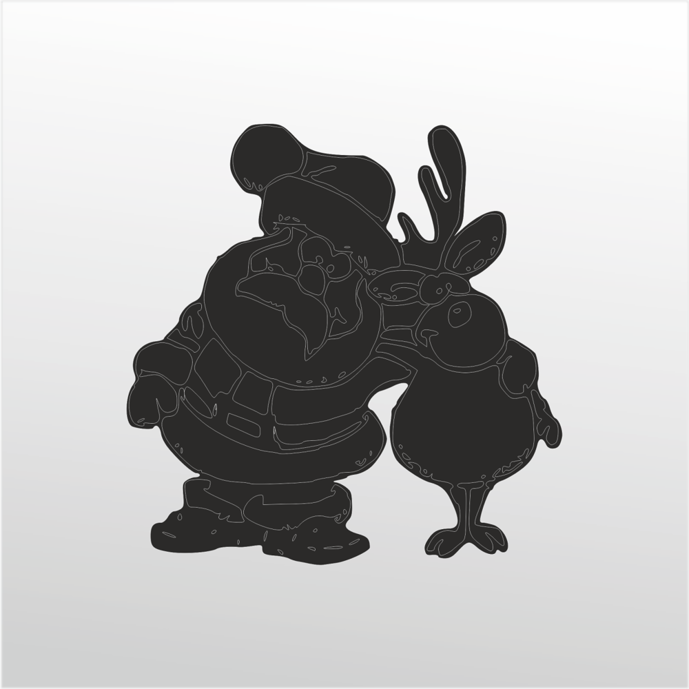 Folyo Sticker Noel Baba Ve Yol Arkadaşı Folyo Sticker Noel Baba Ve Yol Arkadaşı