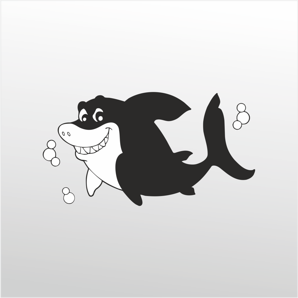 Folyo Sticker Tatlı Köpek Balığı Folyo Sticker Tatlı Köpek Balığı