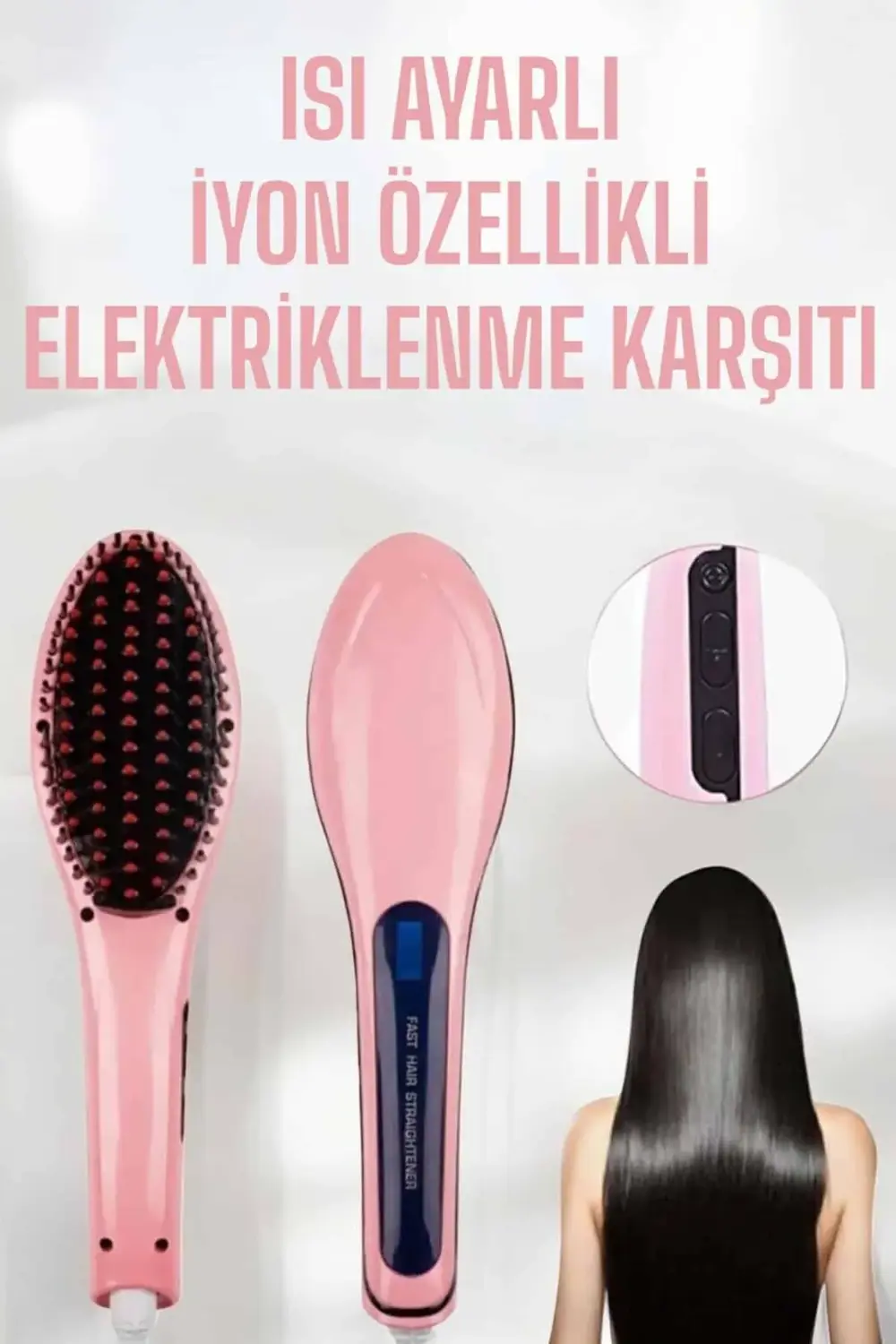 Fön Etkili Saç Düzleştirici Tarak Yıpranma Karşıtı Döner Kablo Is