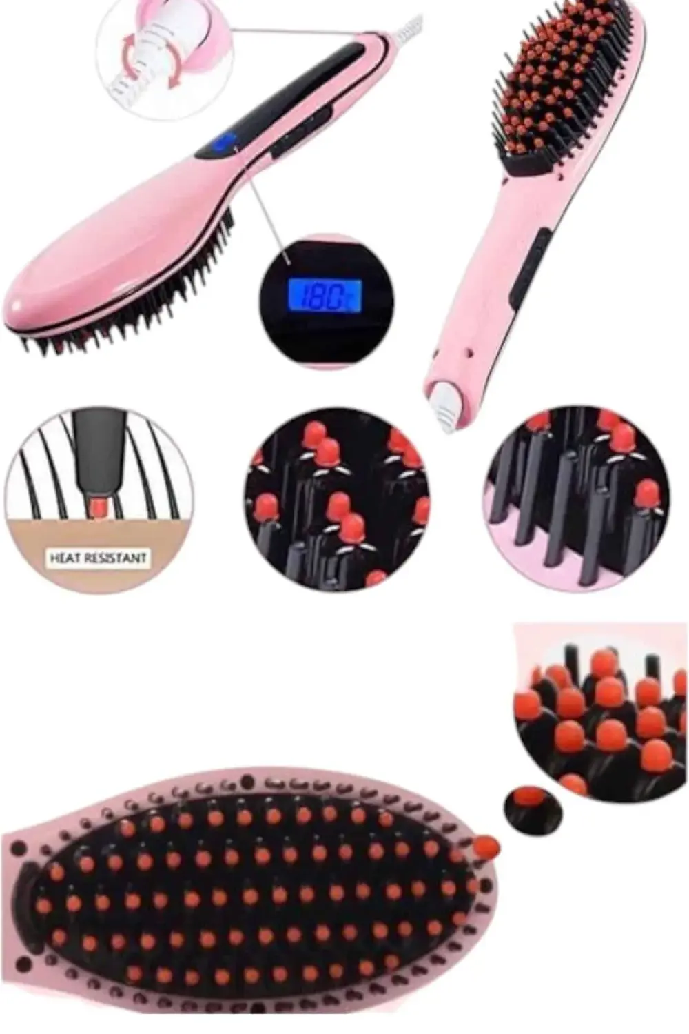 Fön Etkili Saç Düzleştirici Tarak Yıpranma Karşıtı Döner Kablo Is