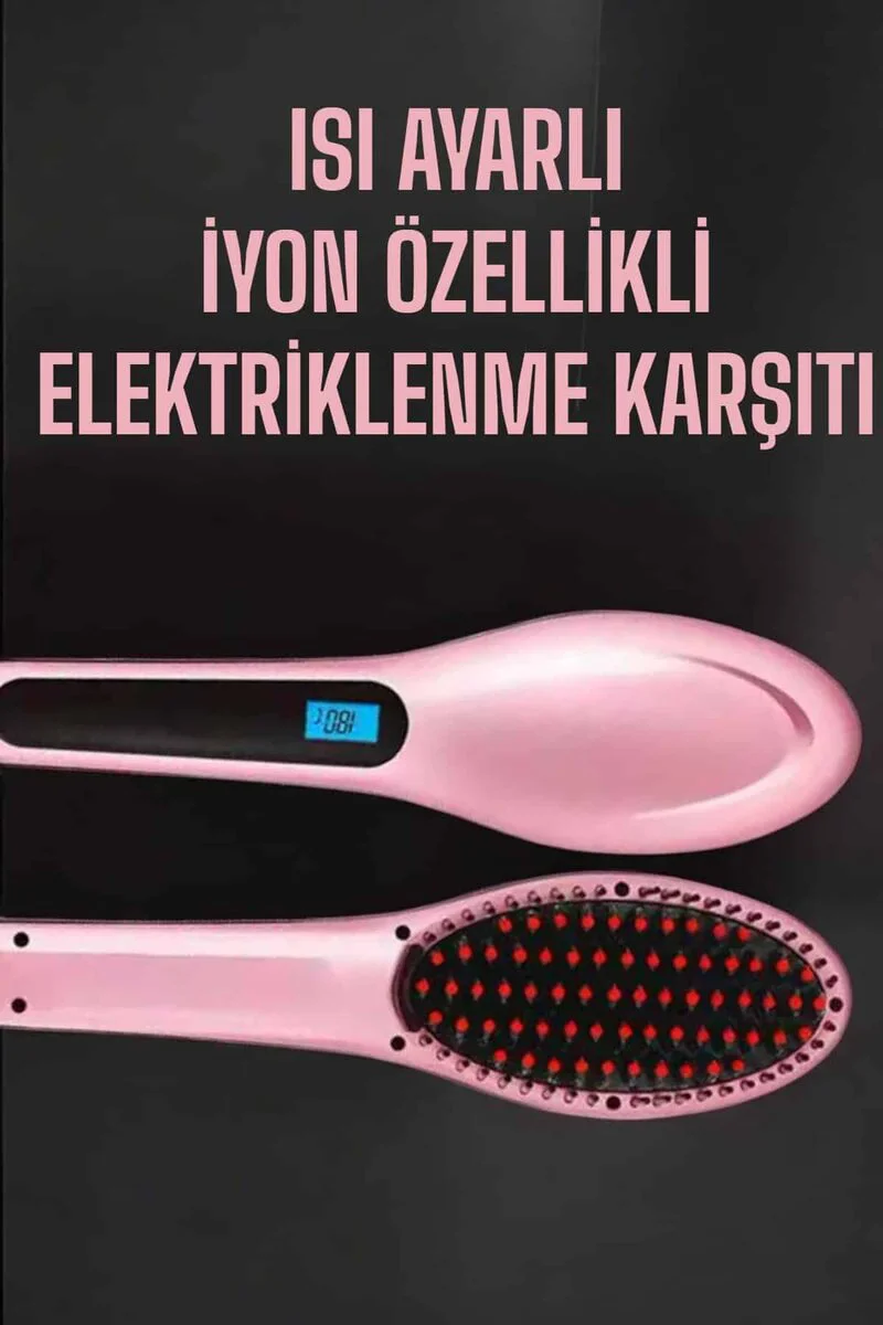 Fön Tarağı Saç Düzleştirici Sıkı Dişli Isı Ayarlı Elektriklenme Karşıtı - Saçınızı Parlatır, Kırığı Önler