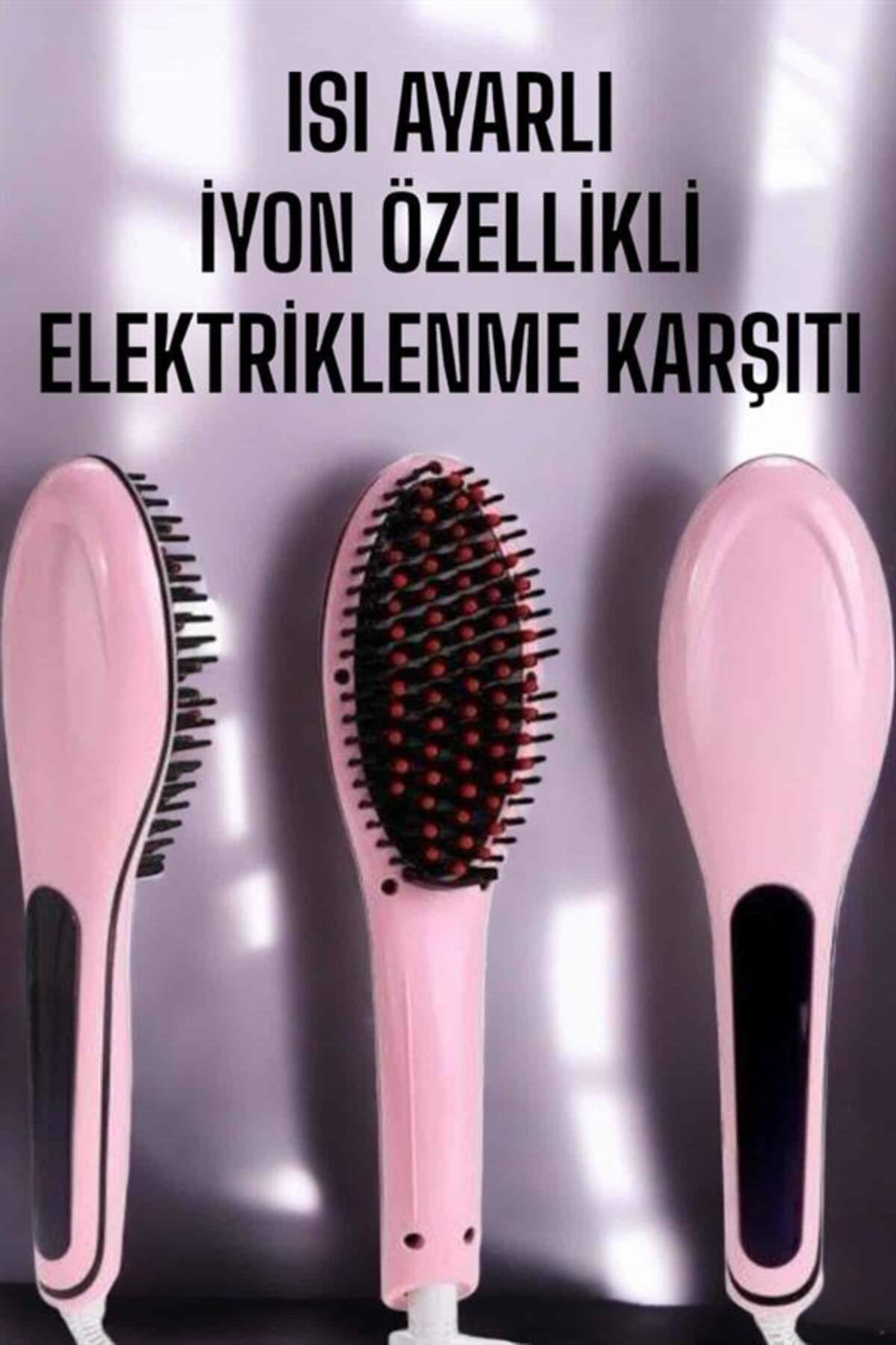Fön Tarağı Saç Düzleştirici Sıkı Dişli Isı Ayarlı Elektriklenme K