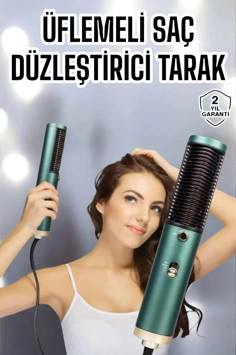 Fön Tarak Saç Düzleştirici Üflemeli Fön Makinesi Sıkı Dişli Taşınabilir - Lisinya
