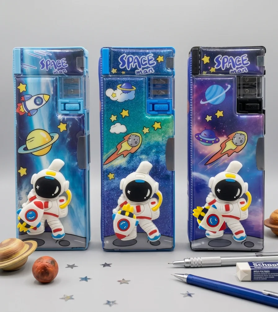 Fonksiyonlu Kalem Kutusu Astronot Dönen Roketli Kalemtraşlı Kalemlik - Siyah Gezegen Fonksiyonlu Kalem Kutusu Astronot Dönen Roketli Kalemtraşlı Kalemlik - Siyah Gezegen Fiyatı, Yorumları ve Özellikleri