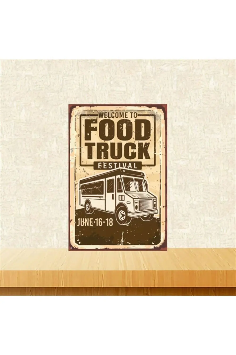 Food Truck 20-30 Cm Retro Ahşap Tablo Tkfx5221 Food Truck 20-30 Cm Retro Ahşap Tablo Tkfx5221