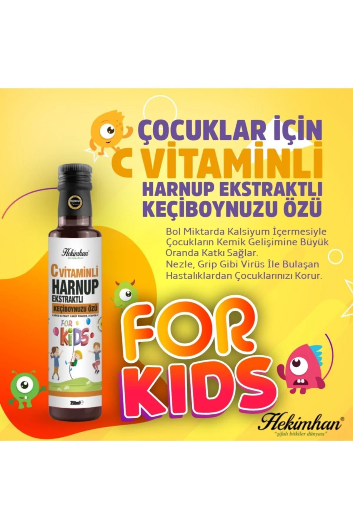 For Kıds ( C Vitaminli Harnup Ekstratlı Keçiboynuzu Özü) 350 Ml