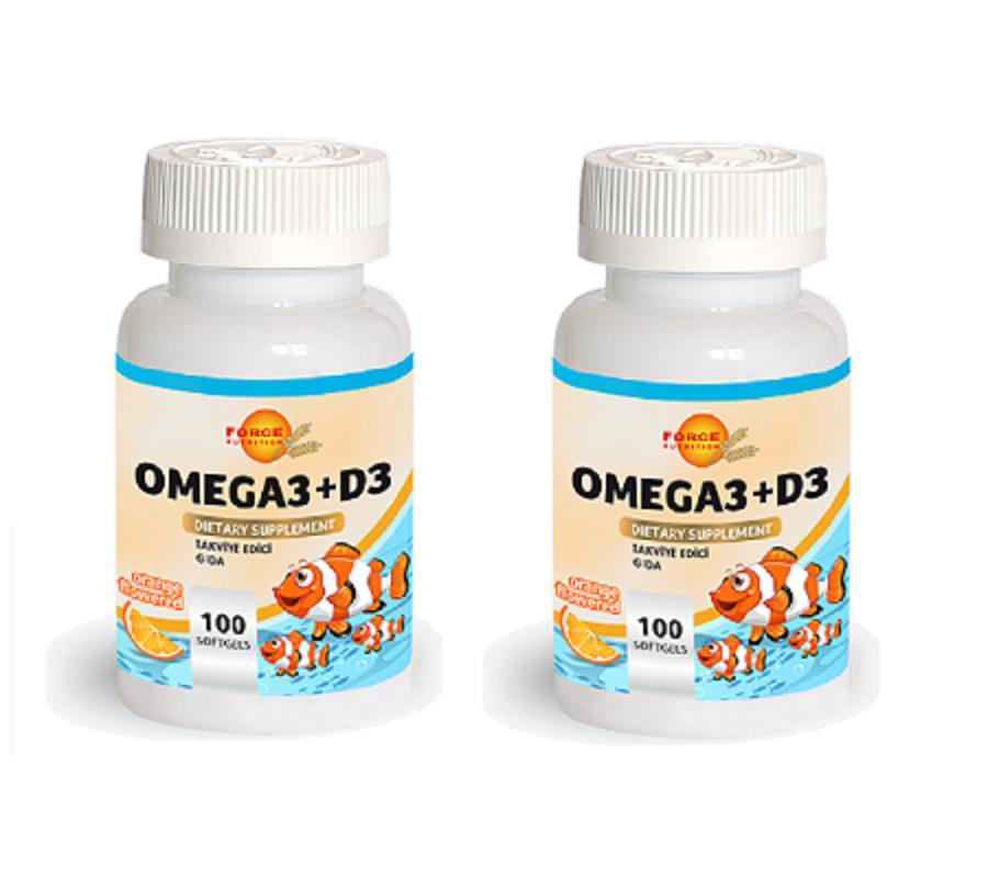 Force Nutrition Omega3+D3 100 Softgels | 2 Adet