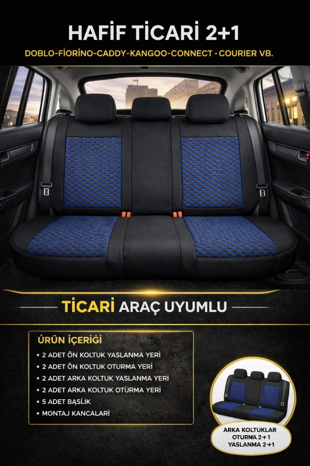 Ford C-Max 2011-2018 2+1 Arka Sırt Oturak Uyumlu Altay Serisi Siyah Mavi Koltuk Kılıfı Ford C-Max 2011-2018 2+1 Arka Sırt Oturak Uyumlu Altay Serisi Siyah Mavi Koltuk Kılıfı