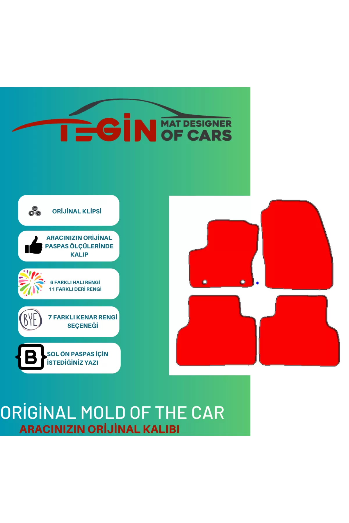 Ford C-max Serisi-2003-2011 Prime Sarı Halı Gri Kenar Halı Paspas