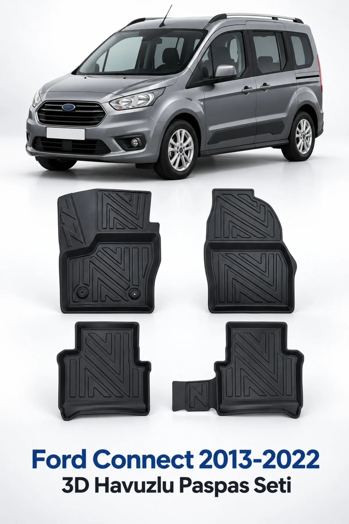 Ford Connect 2013-2022 Karbon Desenli Premium 3D Havuzlu Oto Paspas Ford Connect 2013-2022 Karbon Desenli Premium 3D Havuzlu Oto Paspas