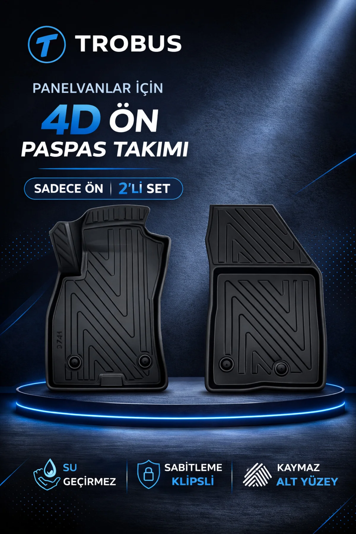 Ford Connect 2023 Sonrasi Panelvan 1.5 EcoBlue Active Manuel Araca Özel 3D Havuzlu Paspas