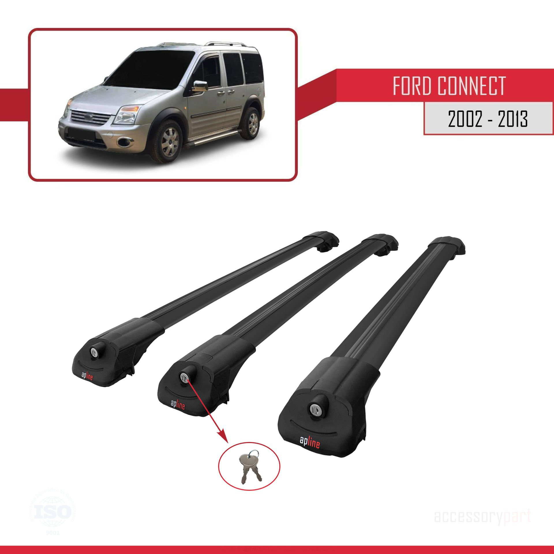 Ford Connect 2002-2013 Arası ile uyumlu ACE-1 Ara Atkı Tavan Barı