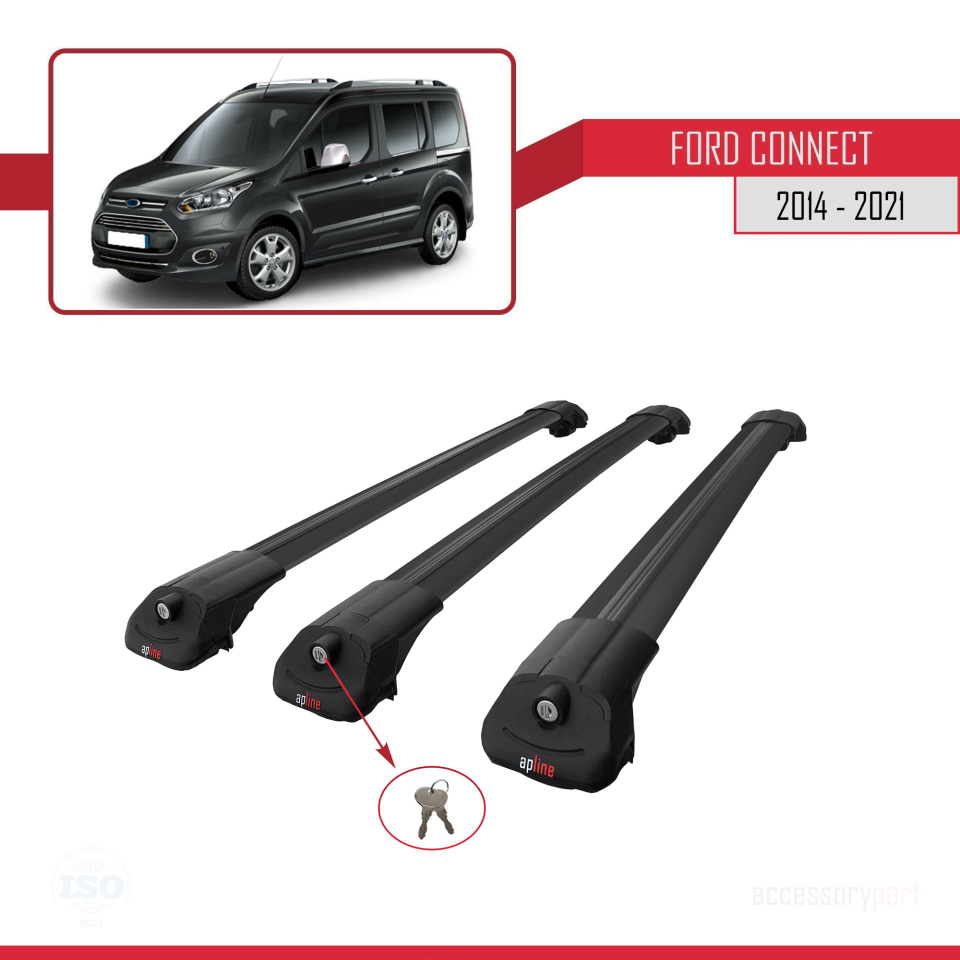 Ford Connect 2014-2021 Arası ile uyumlu ACE-1 Ara Atkı Tavan Barı