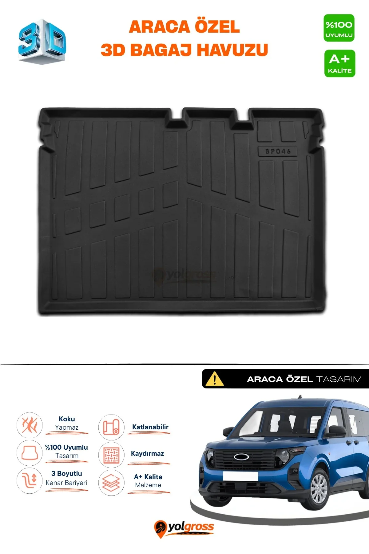 Ford Courier 3D Pro Bagaj Havuzu 2023 Üzeri A+ Kalite Ford Courier 3D Pro Bagaj Havuzu 2023 Üzeri A+ Kalite