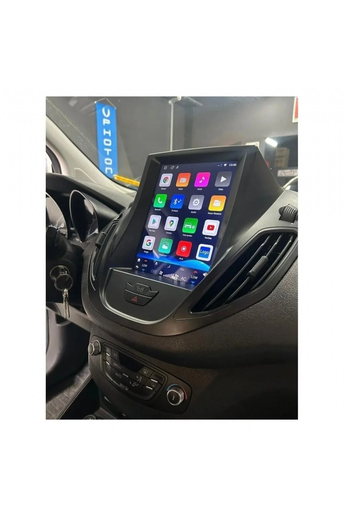 FORD COURİER TESLA-YÜKSEK PAKET (2015-2023)-9.7'' ANDROİD GERÇEK 4+64GB-/WİFİ/BT-CARPLAY