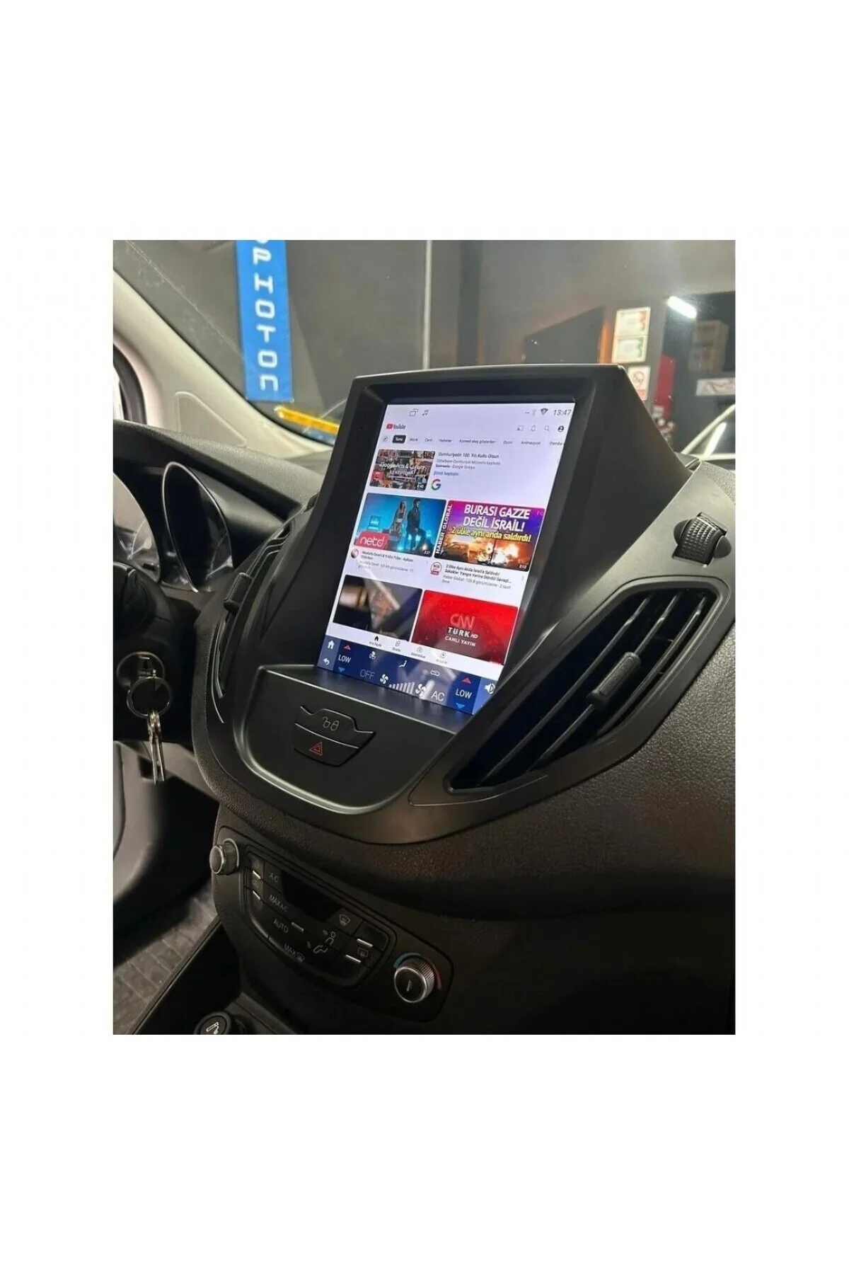 FORD COURİER TESLA-YÜKSEK PAKET (2015-2023)-9.7'' ANDROİD GERÇEK 4+64GB-/WİFİ/BT-CARPLAY
