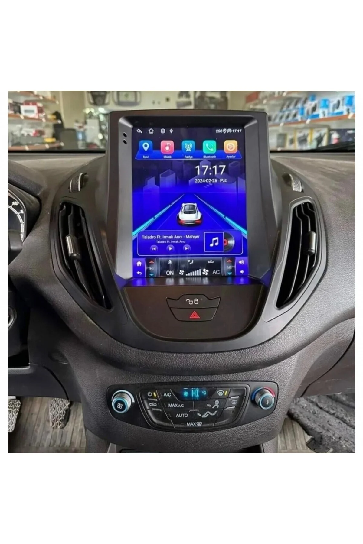 FORD COURİER TESLA-YÜKSEK PAKET (2015-2023)-9.7'' ANDROİD GERÇEK 4+64GB-/WİFİ/BT-CARPLAY