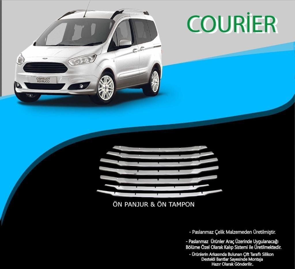 Ford Courier Uyumlu Krom Ön Panjur Krom Çıta 7 Parça Courier (201 Ford Courier Uyumlu Krom Ön Panjur Krom Çıta 7 Parça Courier (201