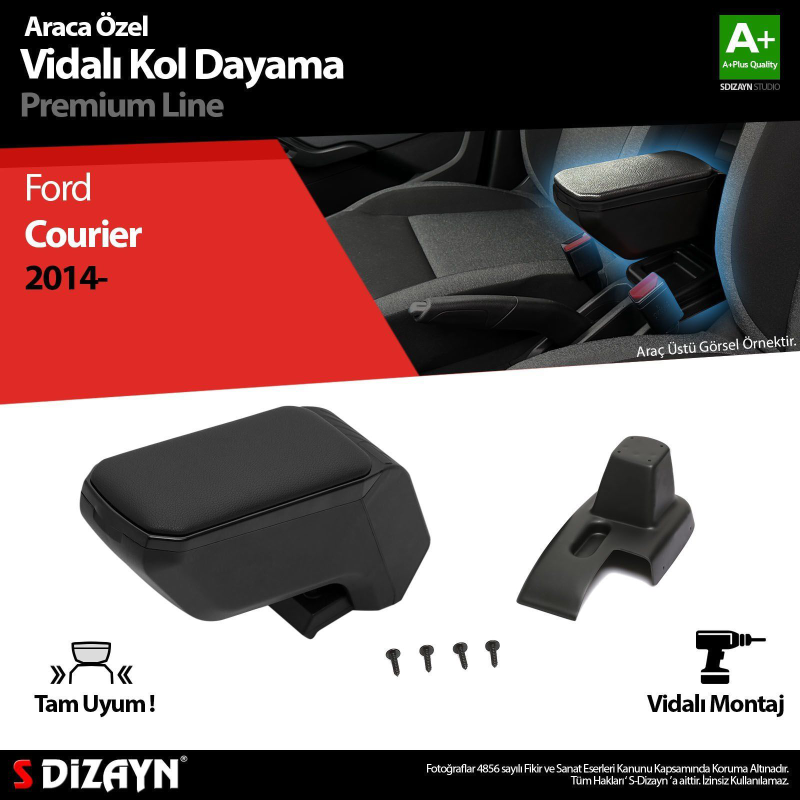 Ford Courier Uyumlu Kol Dayama Kolçak ABS Vidalı Siyah 2014 Üzeri Ford Courier Uyumlu Kol Dayama Kolçak ABS Vidalı Siyah 2014 Üzeri