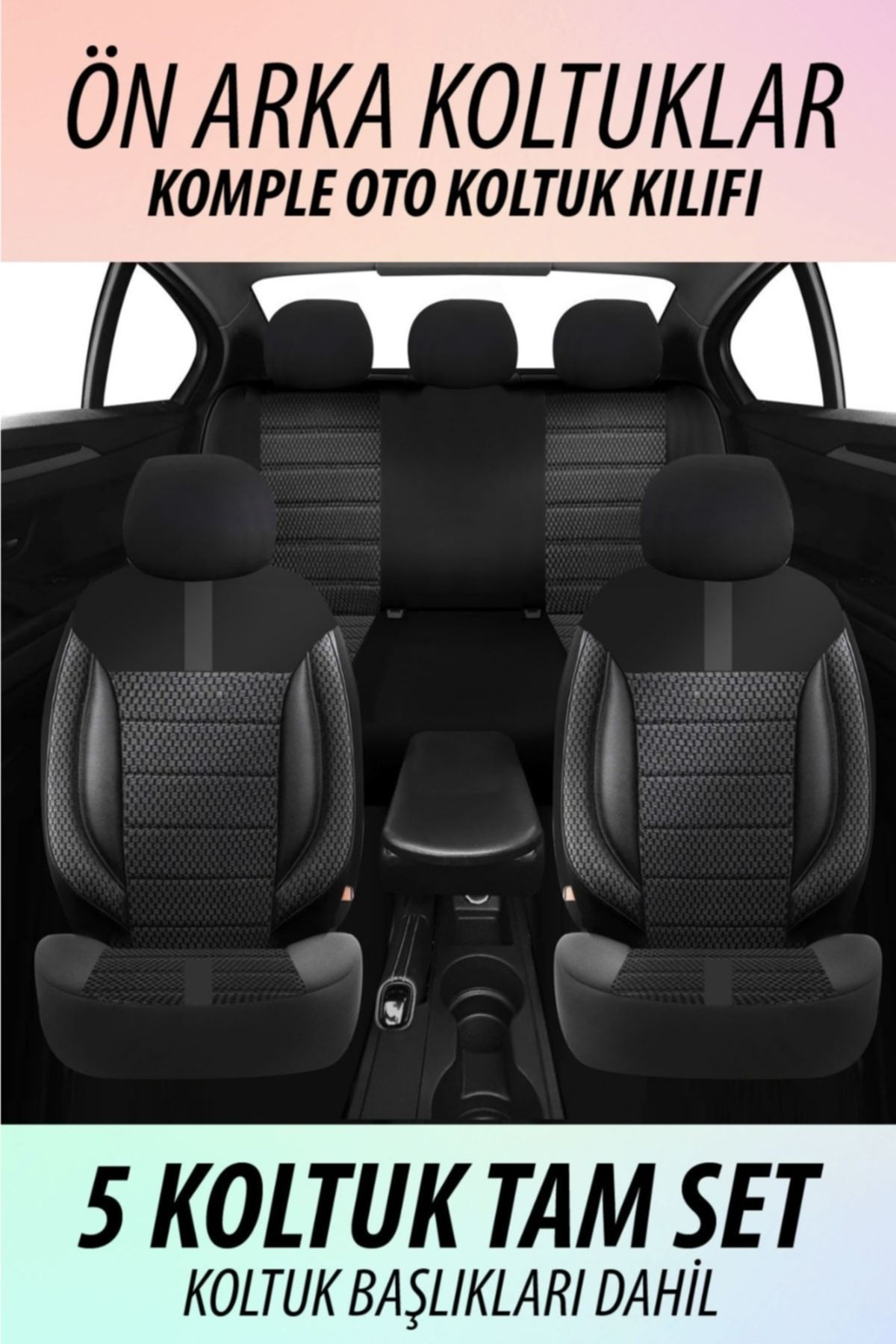 Ford Festiva Uyumlu Koltuk Kılıfı Oasis Serisi - Siyah