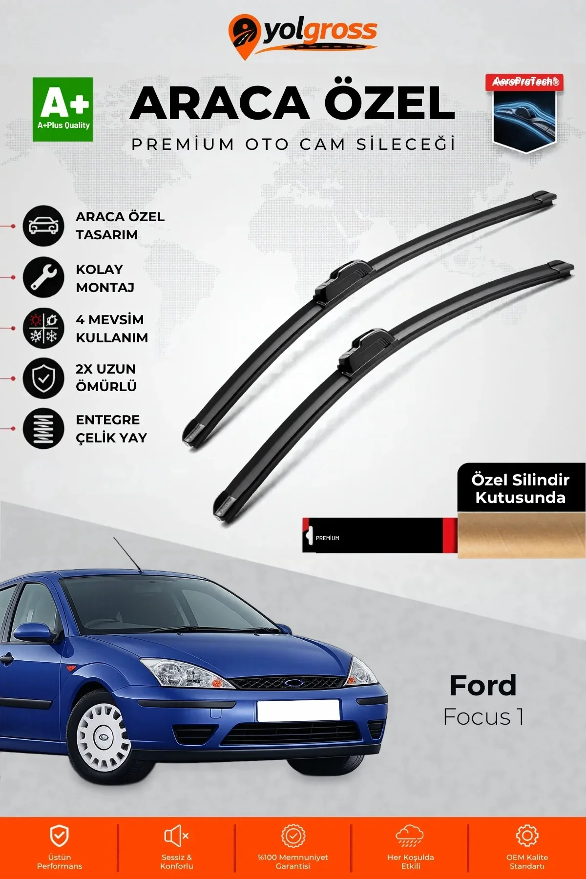 Ford Focus 1 Ön Cam Silecek Seti 1998-2004 Premium Araca Özel 55-48 Cm A+ Kalite Ford Focus 1 Ön Cam Silecek Seti 1998-2004 Premium Araca Özel 55-48 Cm A+ Kalite