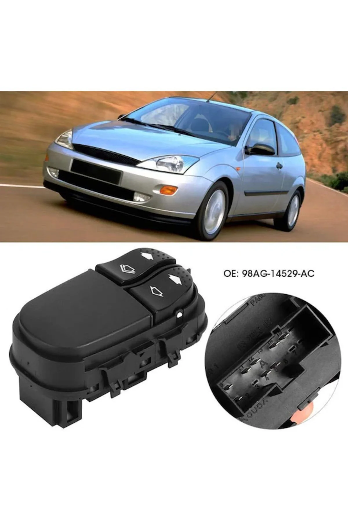 Ford Focus 1 Sol Çiftli Cam Dügmesi Anahtarı 1998--2005