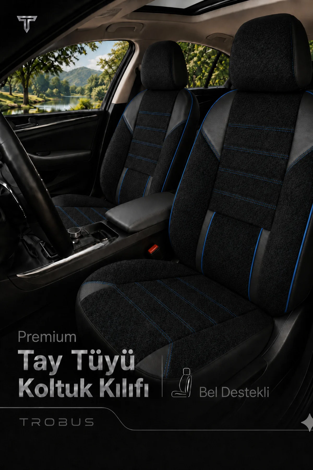 Ford Focus 1998-2004 Uyumlu Nova Serisi Tay Tüyü Bel Destekli Siyah Mavi Premium Koltuk Kılıfı Fiyatı, Yorumları ve Özellikleri