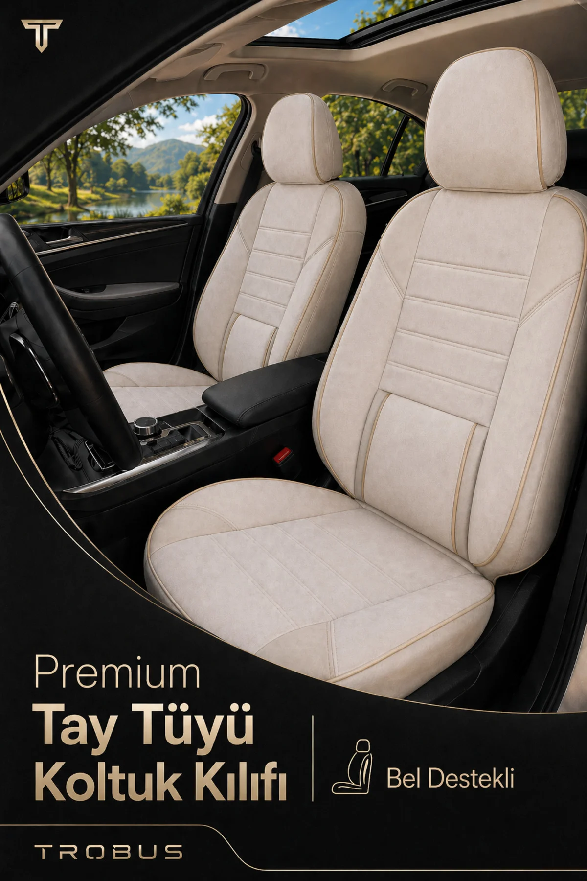Ford Focus 2004-2011 Uyumlu Nova Serisi Tay Tüyü Bel Destekli Bej Premium Koltuk Kılıfı Fiyatı, Yorumları ve Özellikleri