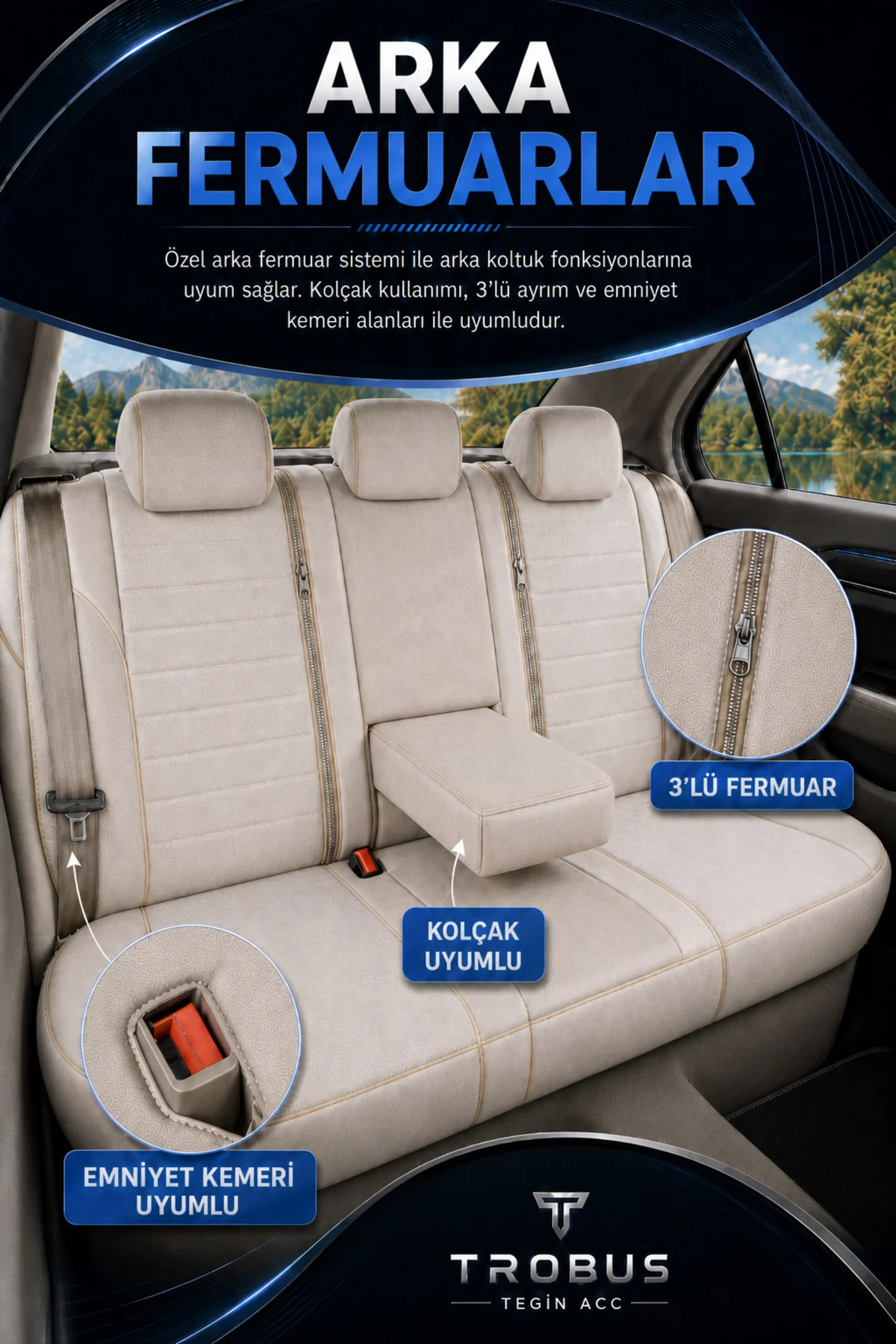 Ford Focus 2004-2011 Uyumlu Nova Serisi Tay Tüyü Bel Destekli Bej Premium Koltuk Kılıfı Fiyatı, Yorumları ve Özellikleri