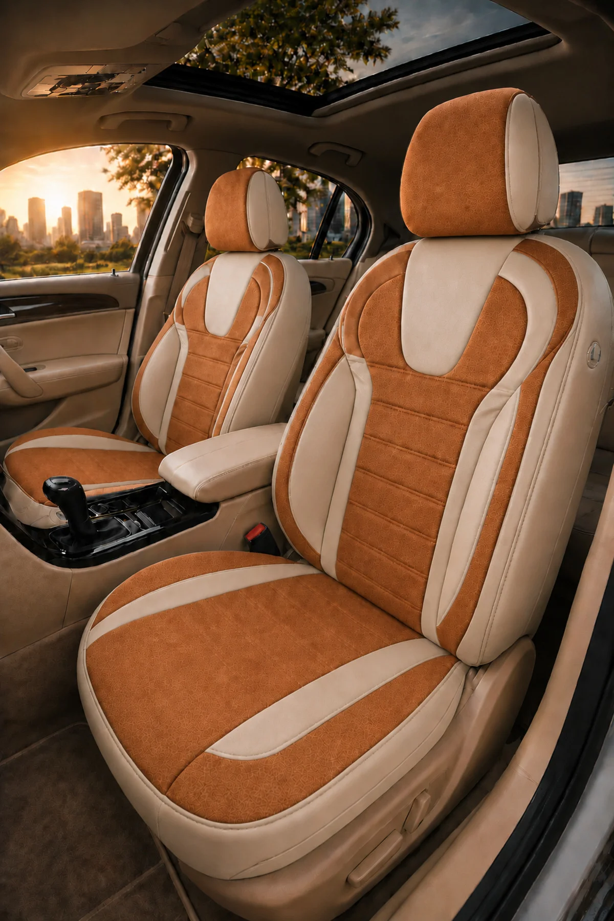 Ford Focus 2018+ Uyumlu Monza Serisi Sport Tay Tüyü Kadife Tarçın Bej Koltuk Kılıfı Fiyatı, Yorumları ve Özellikleri
