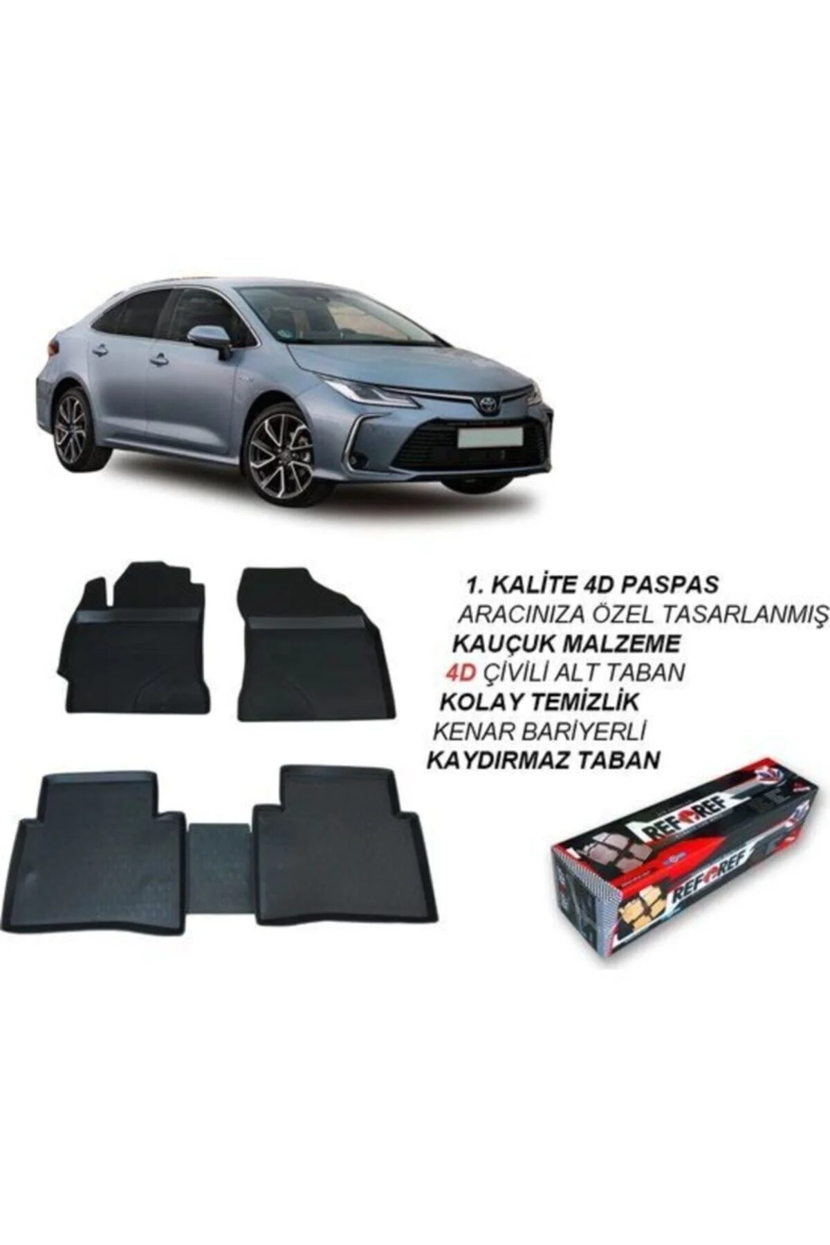 Ford Focus 2019 Sonrası Siyah 4d Refref Kaucuk Havuzlu Oto Paspas