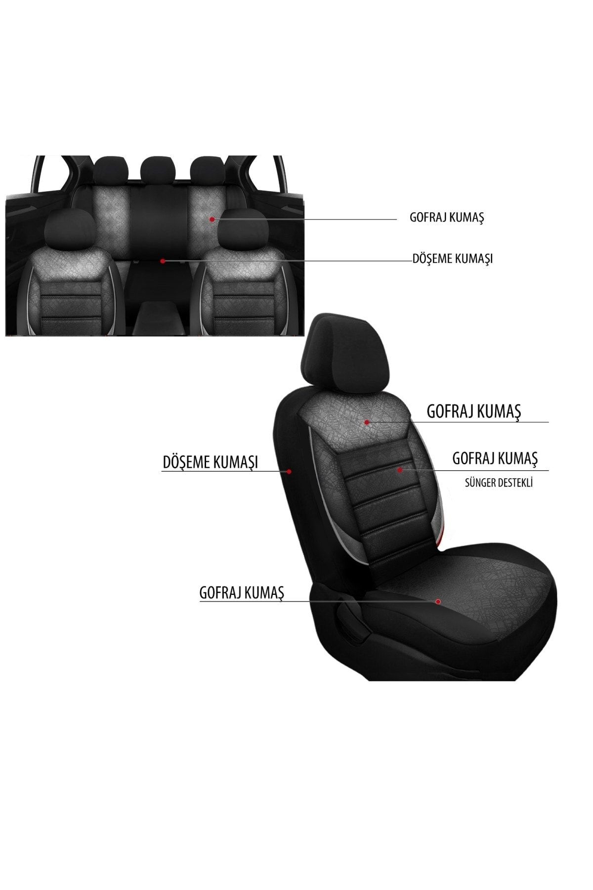 Ford Focus 2.5 Uyumlu Koltuk Kılıfı Scorpion - Siyah
