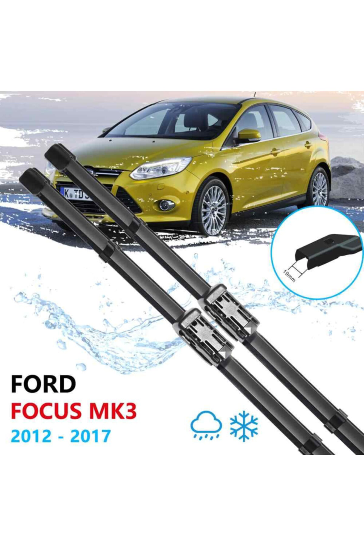 Maxtel Ford Focus 3 Ön Cam Silecek Süpürgesi Takımı 2012--2018