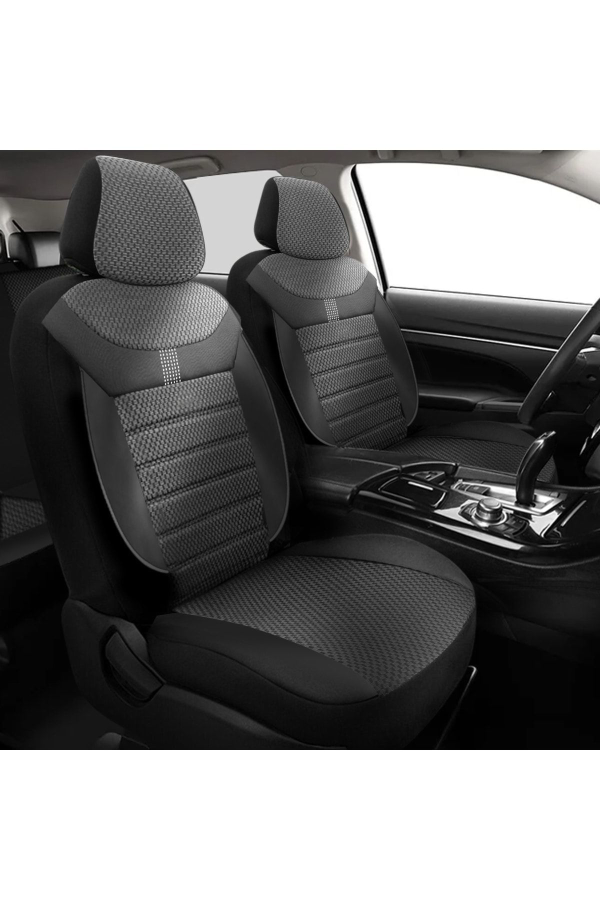 Ford Focus 3.5 Uyumlu Koltuk Kılıfı Stone Serisi - Siyah