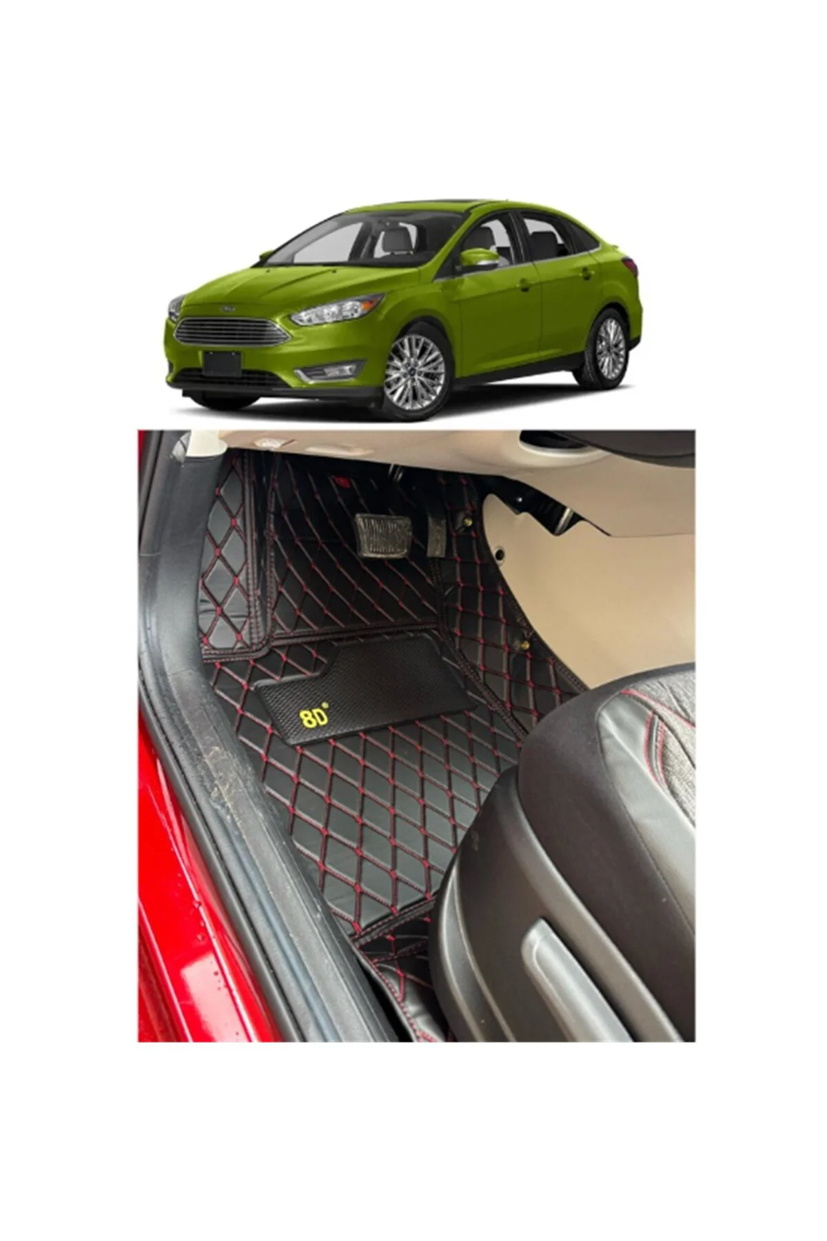 Ford Focus 4 2018- Sağ Yolcu Klips Yok 2.0 ST Siyah 3D Havuzlu Paspas