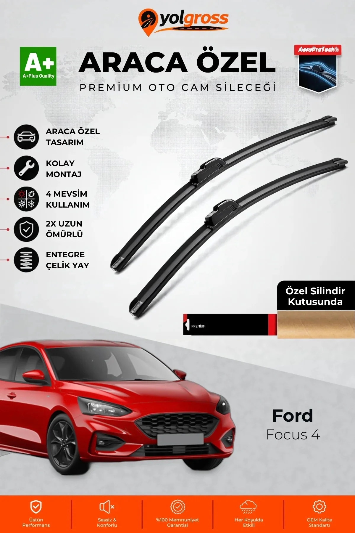 Ford Focus 4 Ön Cam Silecek Seti 2019 Üzeri Premium Araca Özel 65-50 Cm A+ Kalite