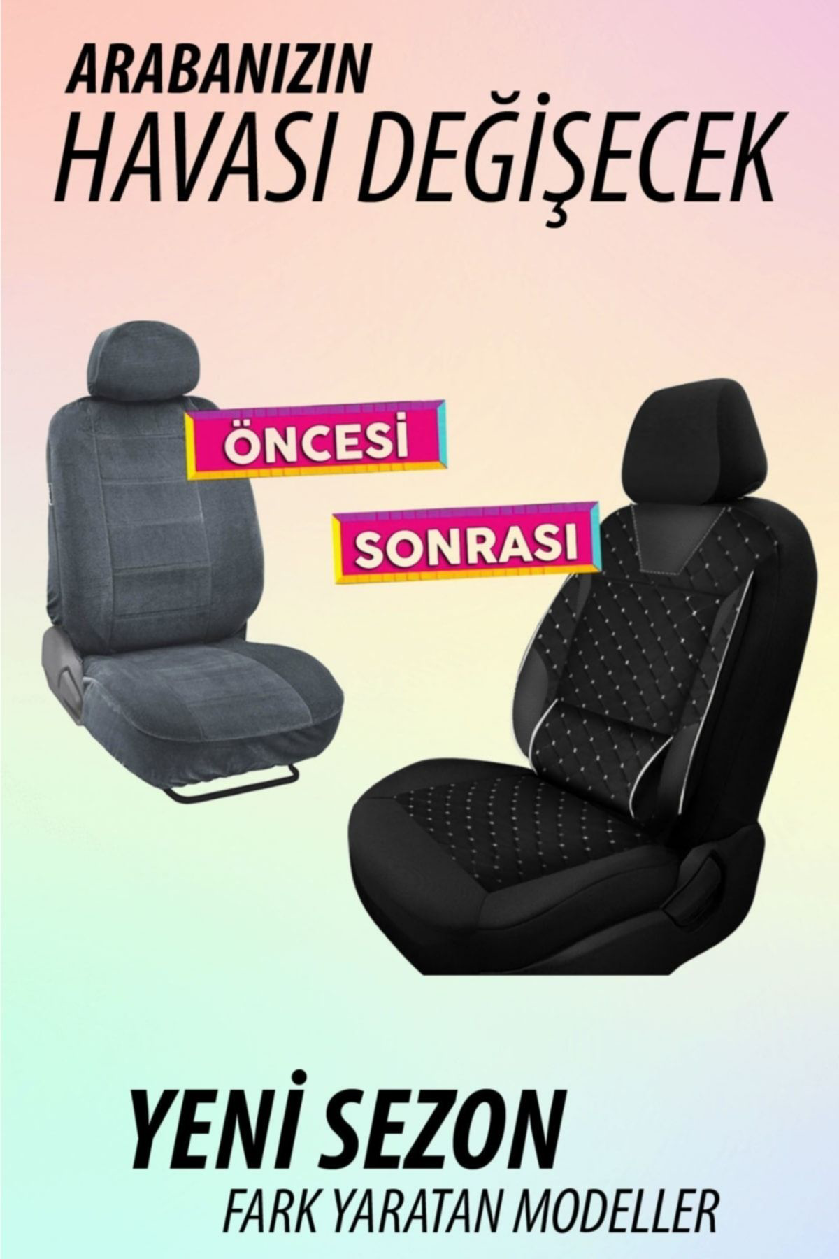 Ford Focus 4 Uyumlu Koltuk Kılıfı Genesa Serisi - Siyah