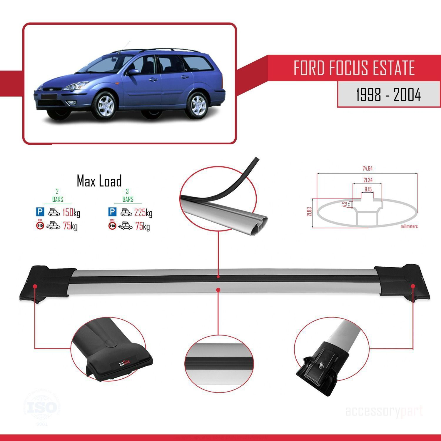 Ford Focus Estate C170 1998-2004 Arası ile uyumlu FLY Model Ara A