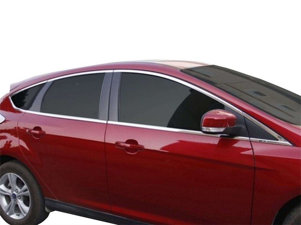 Ford Focus Uyumlu 3 Hatchback Cam Üst Çıtası 16 Parça. Krom 2011-