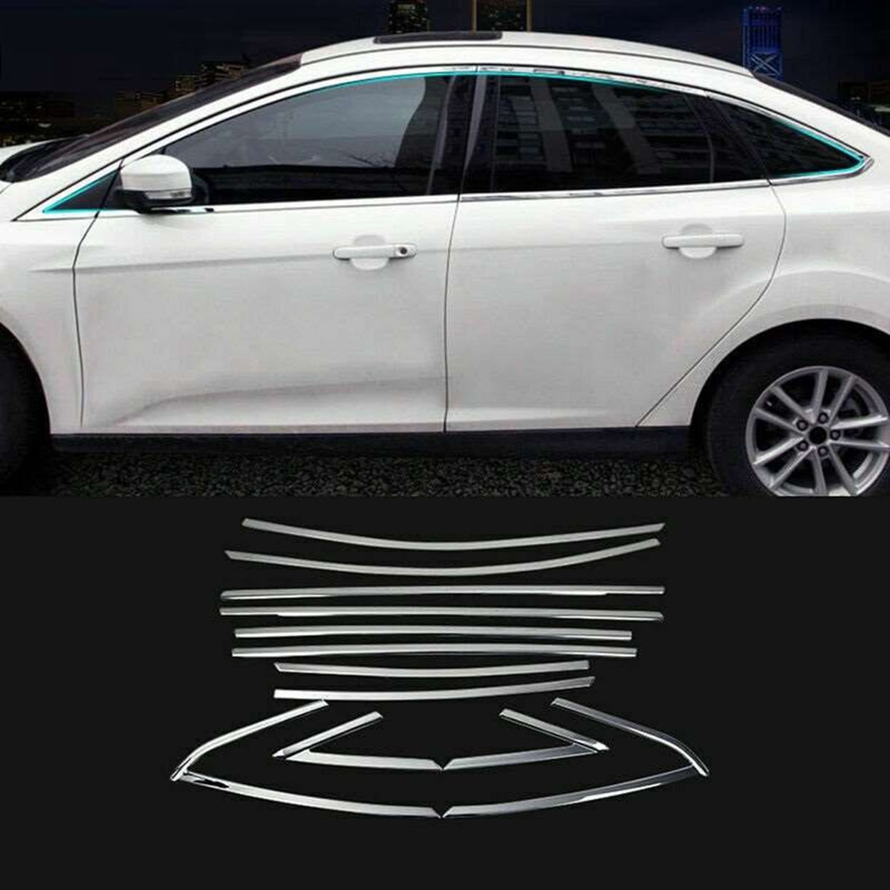 Drs Tuning Ford Focus Uyumlu Sedan 2011 2018 Cam Çıtası Krom Parça