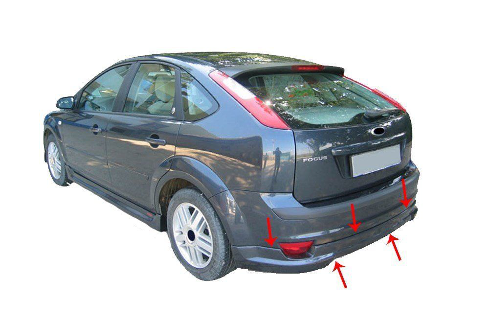 Ford Focus Uyumlu 2 Hatchback Arka Tampon Altı Fiber 2005-2007