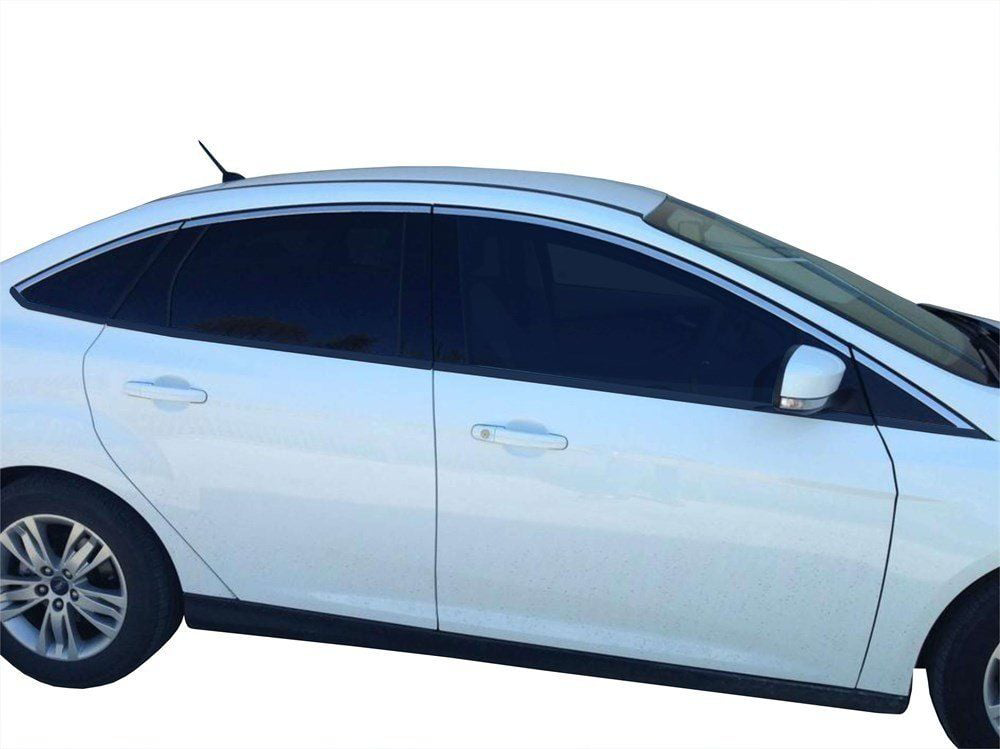 Ford Focus Uyumlu 3 Sedan Cam Üst Çıtası 8 Parça. Krom 2011-2014