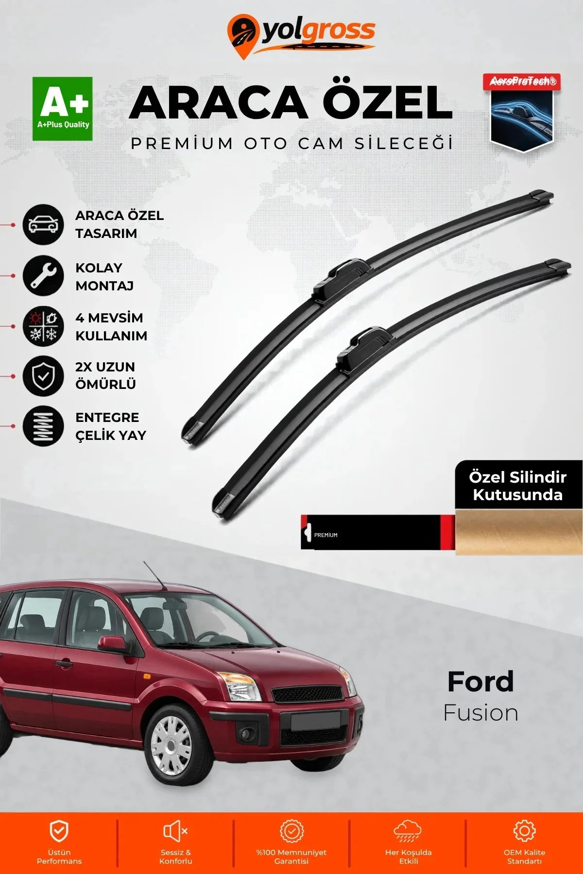 Ford Fusion Ön Cam Silecek Seti 2002-2011 Premium Araca Özel 55-40 Cm A+ Kalite