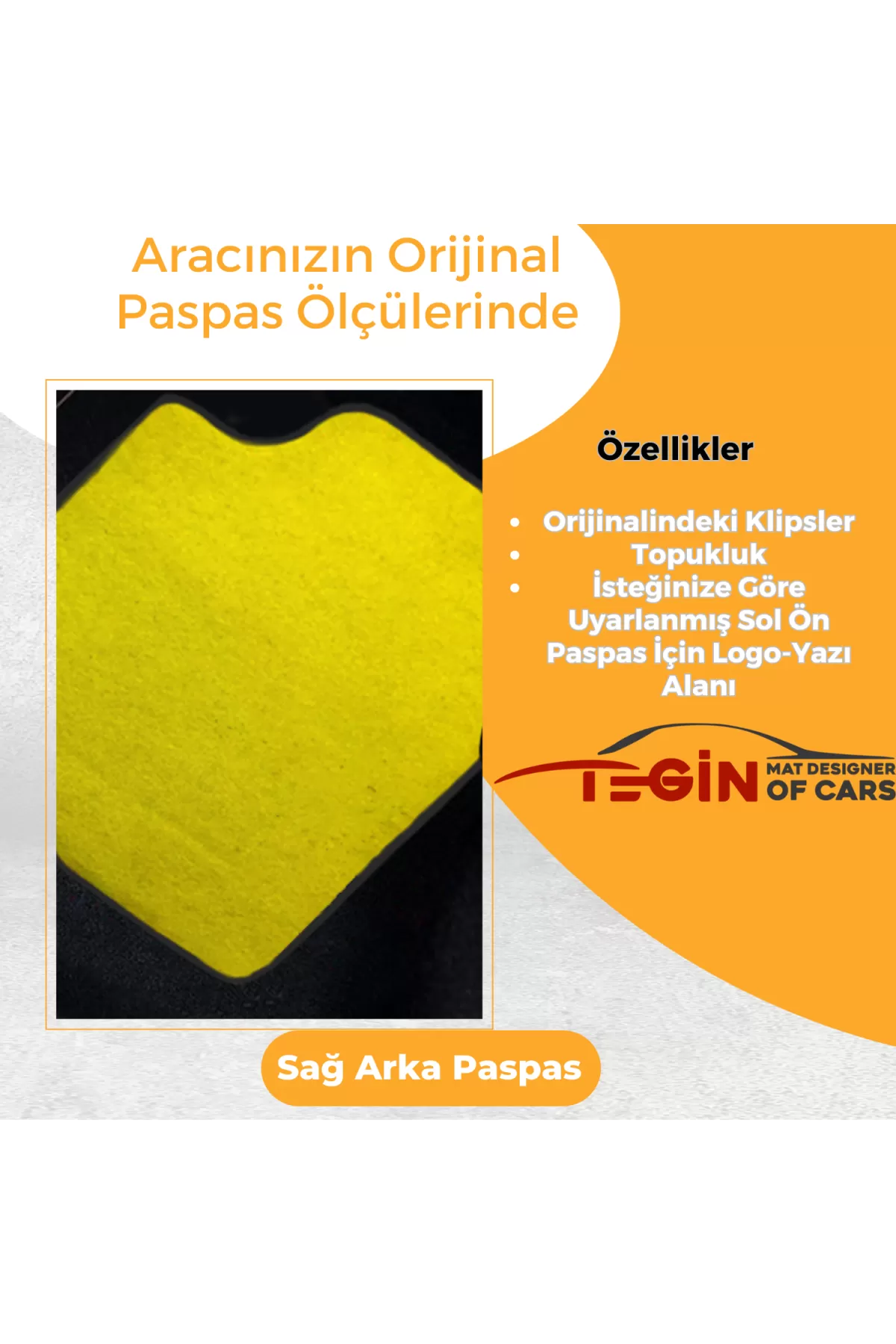 Ford Galaxy 1995-2010 Prime Sarı Halı Siyah Kenar Halı Paspas