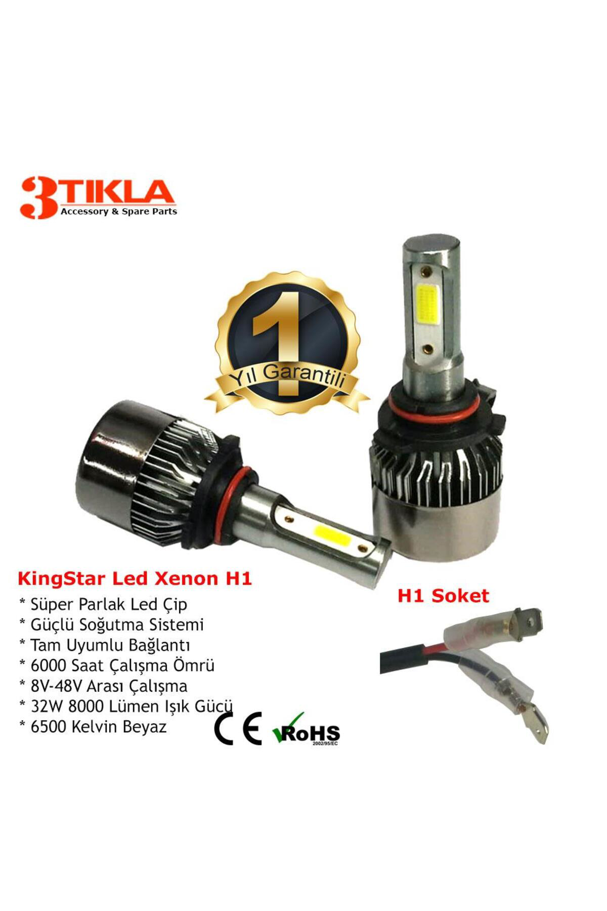 Ford Ka 2008-2016 Uzun Far Ampul H1 Beyaz Led Xenon 8000 Lümen